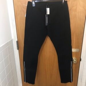 Miharayasuhiro Men Black Moto Ride zip bottom Cotton Pant sz 48